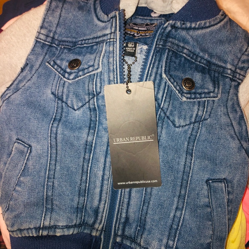 Brand NEW!! Nwt size 18months urban republic jean/sweater style coat!!